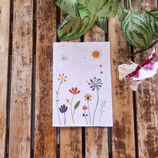 Eco-Friendly Plantable Greeting Card - Minimalistic Bloom